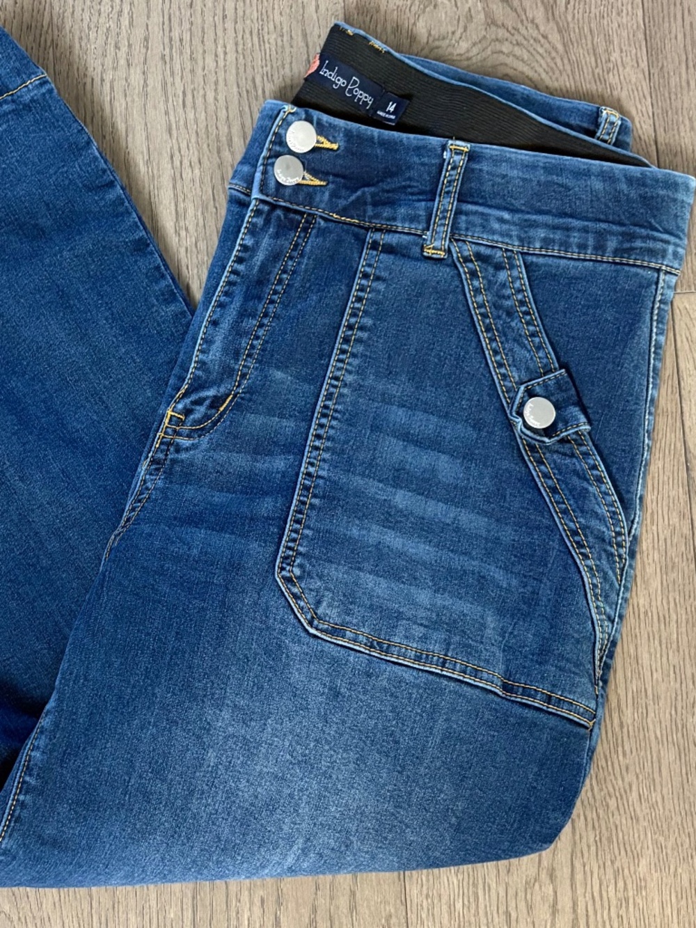 Indigo Poppy Wide Leg Jeans